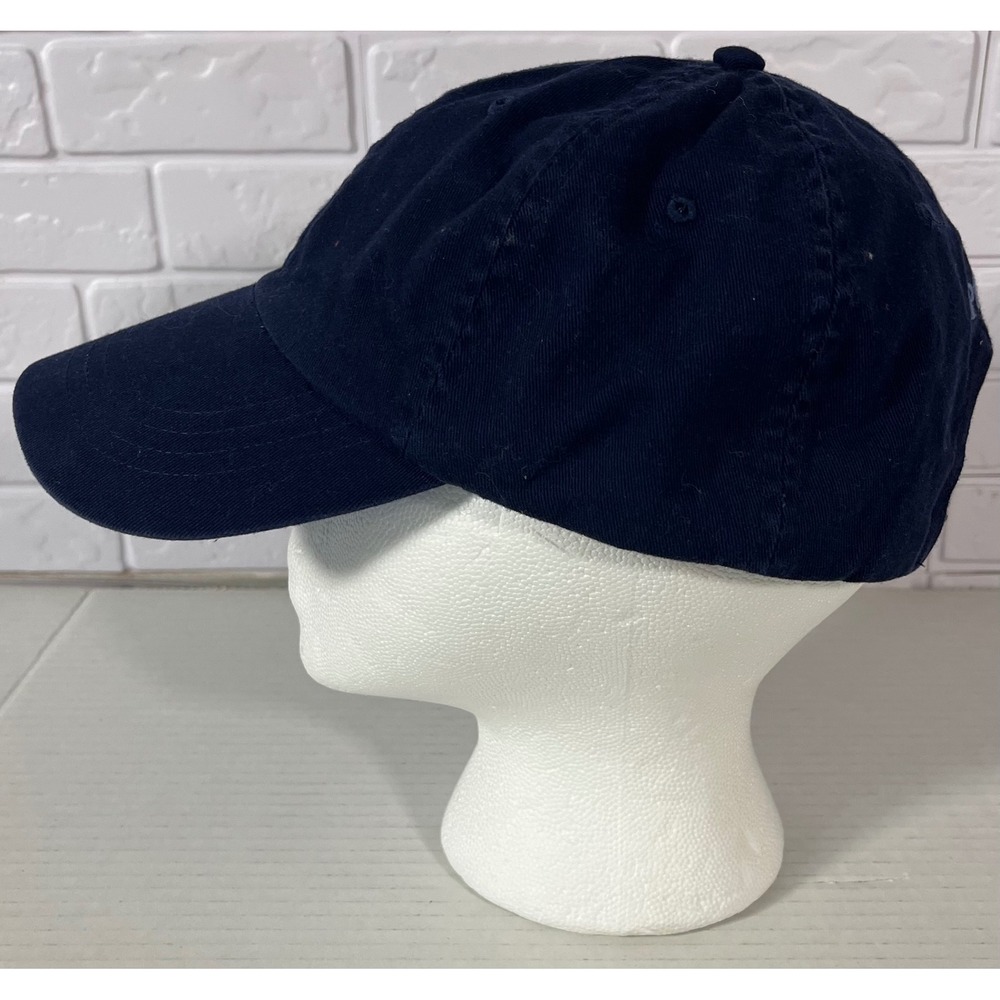 Polo Ralph Lauren Baseball Cap Mens OS Navy Blue Leather Strapback Pony Logo - Picture 4 of 7